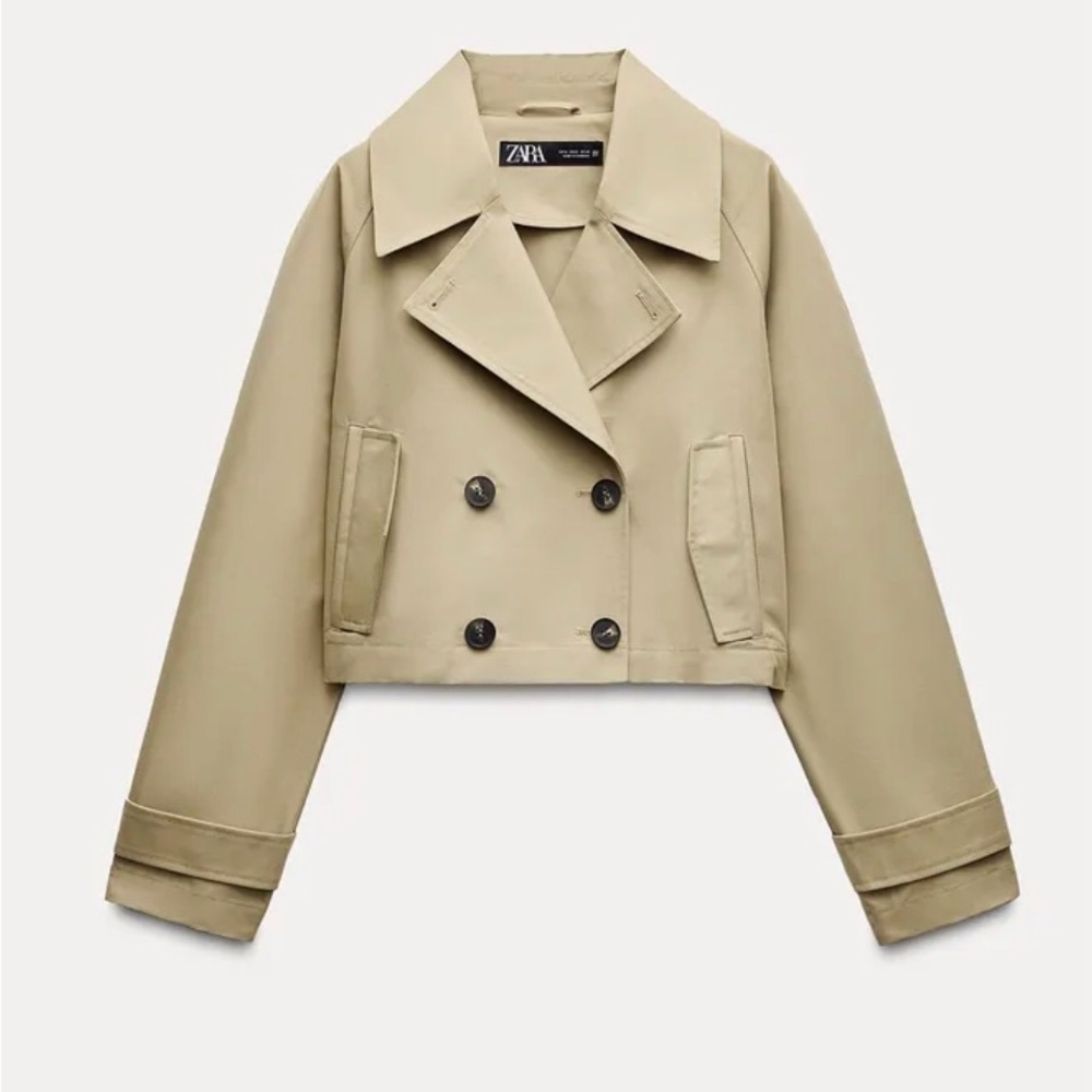 ZARA SHORT DOUBLE-BREASTED TRENCH COAT